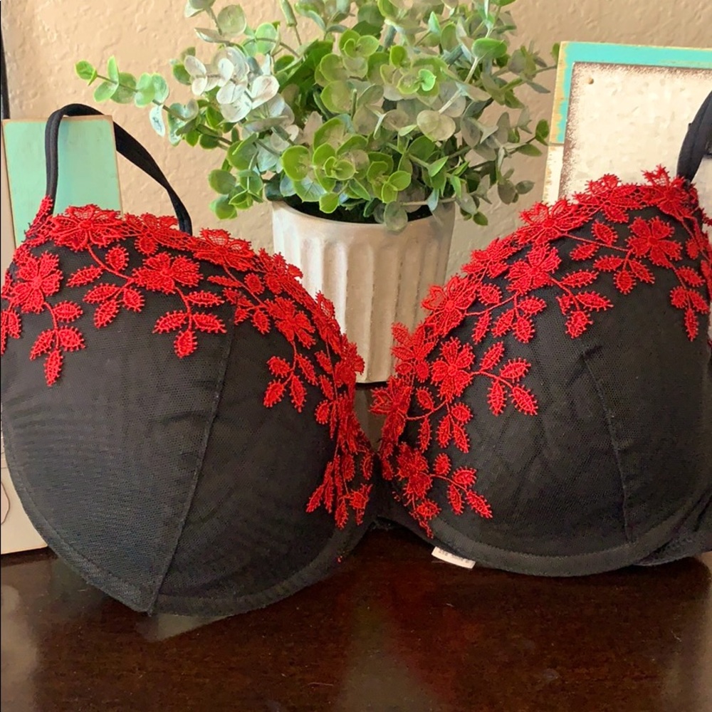 Pretty: Delicates black and Red Bra